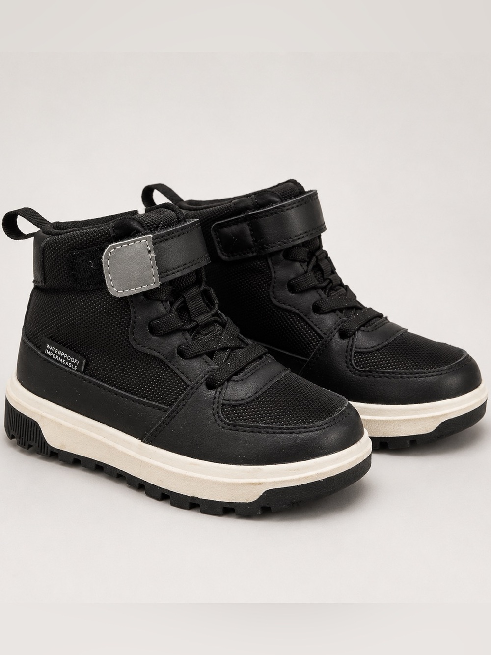H&M Kids Black Waterproof High-Top Sneakers Boots Size 7.5